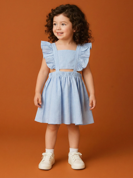 Baby Girl Frock with Bow Detail |  Organic cotton