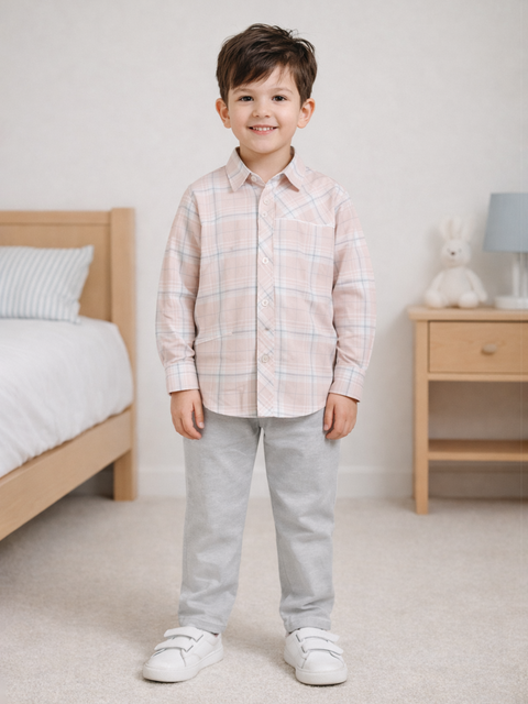 Boys Full Sleeve Checked Shirt | 100% Organic Cotton