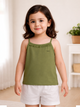 Olive Green Bamboo Camisole for Girls – Soft, Lightweight & Breathable