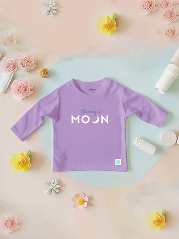 Premium 100% Bamboo Ultra- Soft fabric Full Sleeve Baby Boys T-Shirt with Mommy's Moon Print - Lavender
