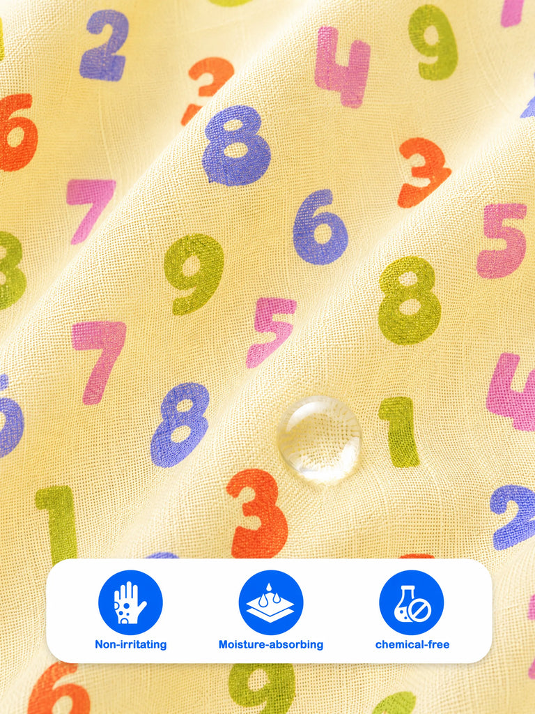 BambooTEC™ Bamboo Muslin Baby Jhabla Pack of 6 – Gaming, Rocket, Fast Food, Alphabet, Numbers & Road Prints