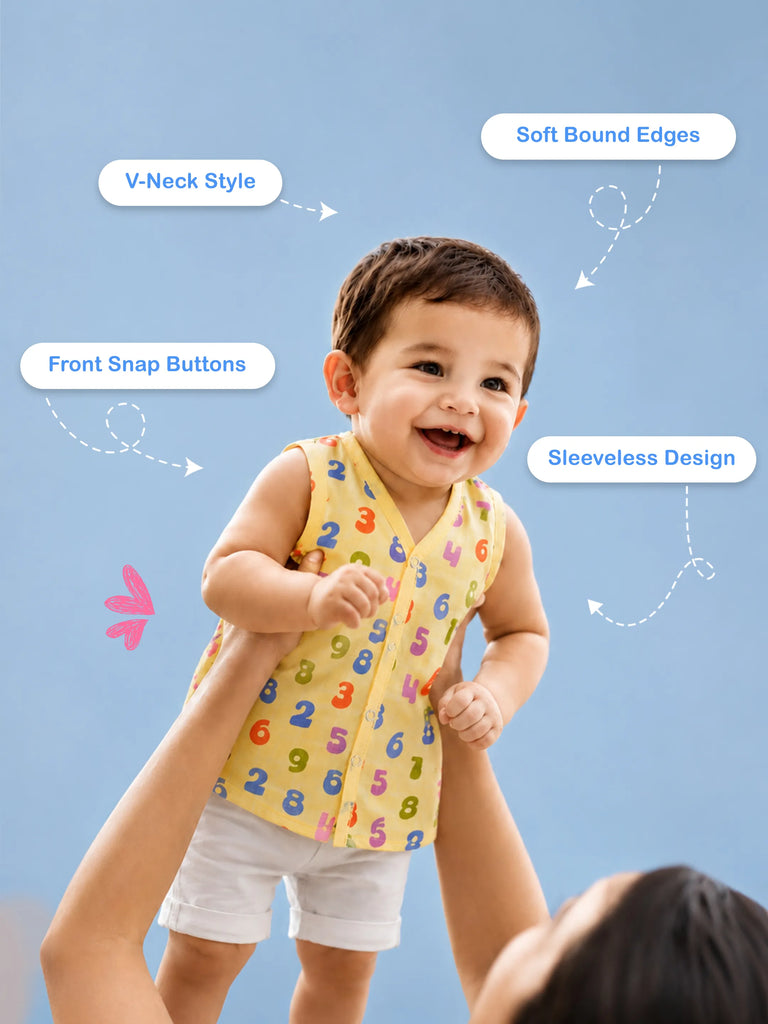 BambooTEC™ Bamboo Muslin Baby Jhabla – Numbers Print