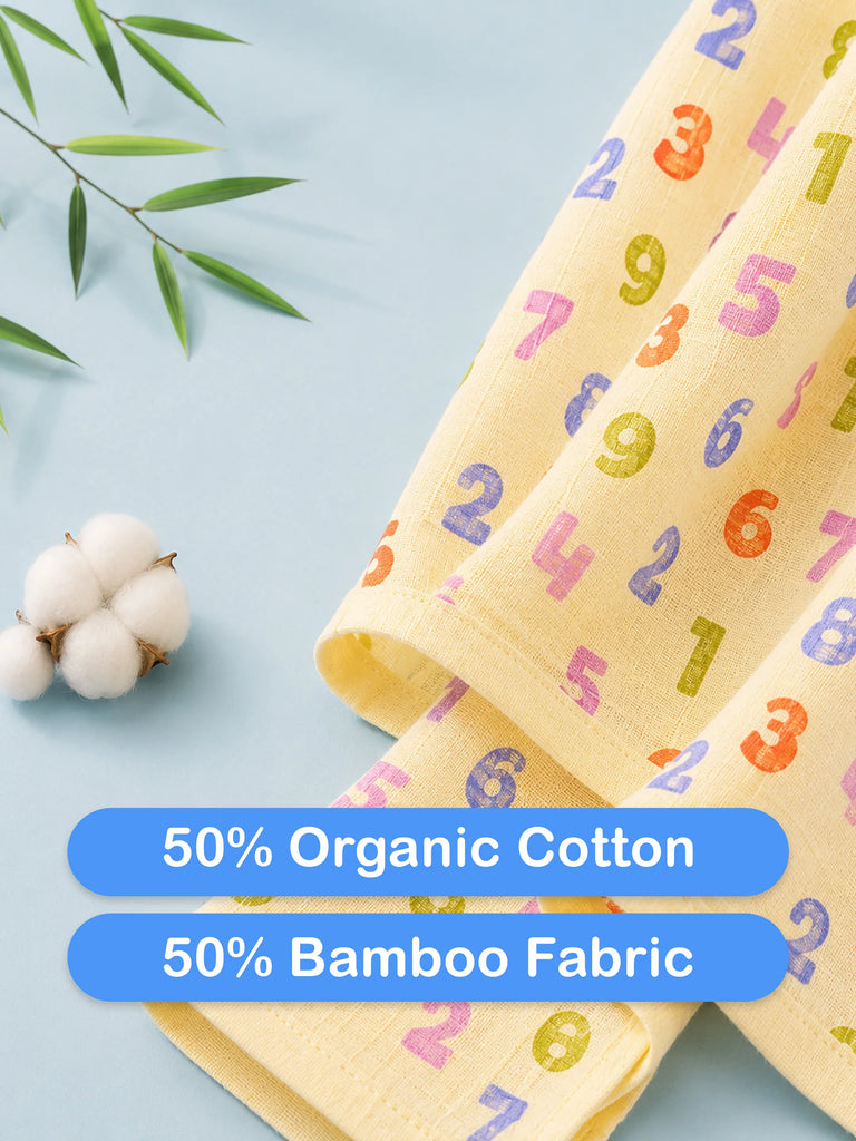 BambooTEC™ Bamboo Muslin Baby Jhabla – Numbers Print