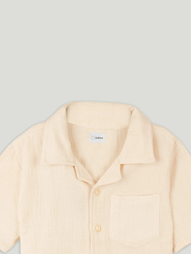 Light Organic cotton Shirt & Pant Off-White Co-ord Set