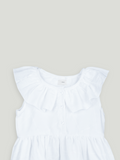 Baby Girl White Sleeveless Ruffle Frock | 100% Organic Cotton