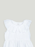 Baby Girl White Sleeveless Ruffle Frock | 100% Organic Cotton