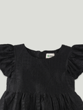 Baby Girl Black Ruffle Sleeve Frock