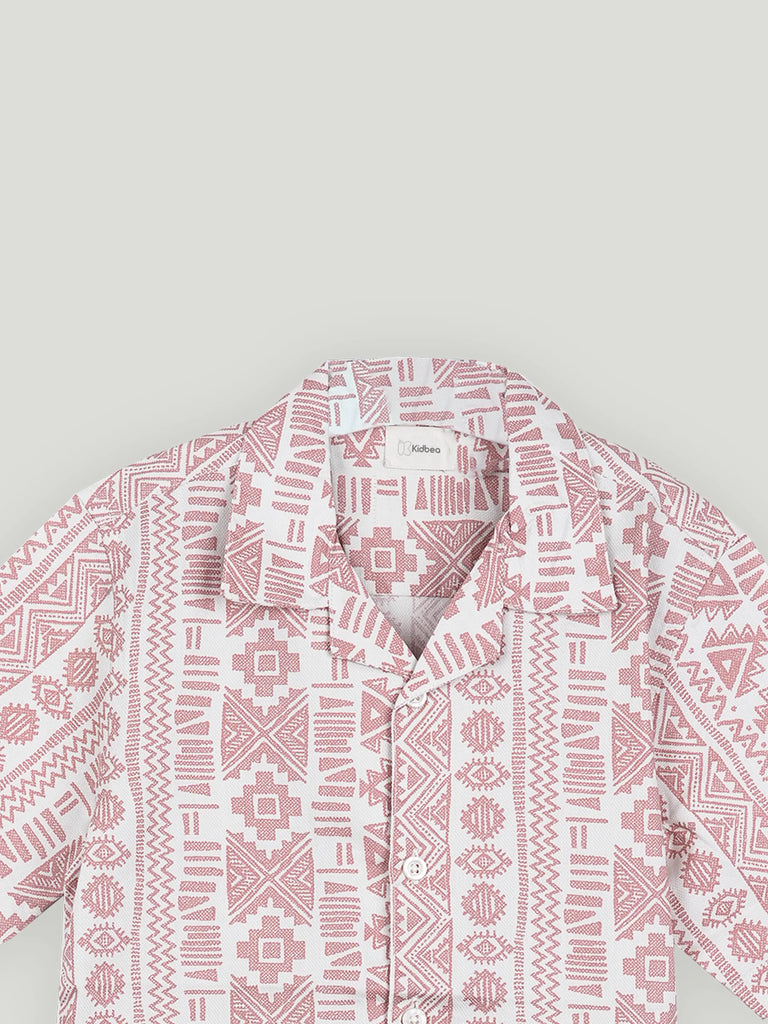 Boy Ethnic Print Half Sleeve Shirt | 100% Organic Cotton