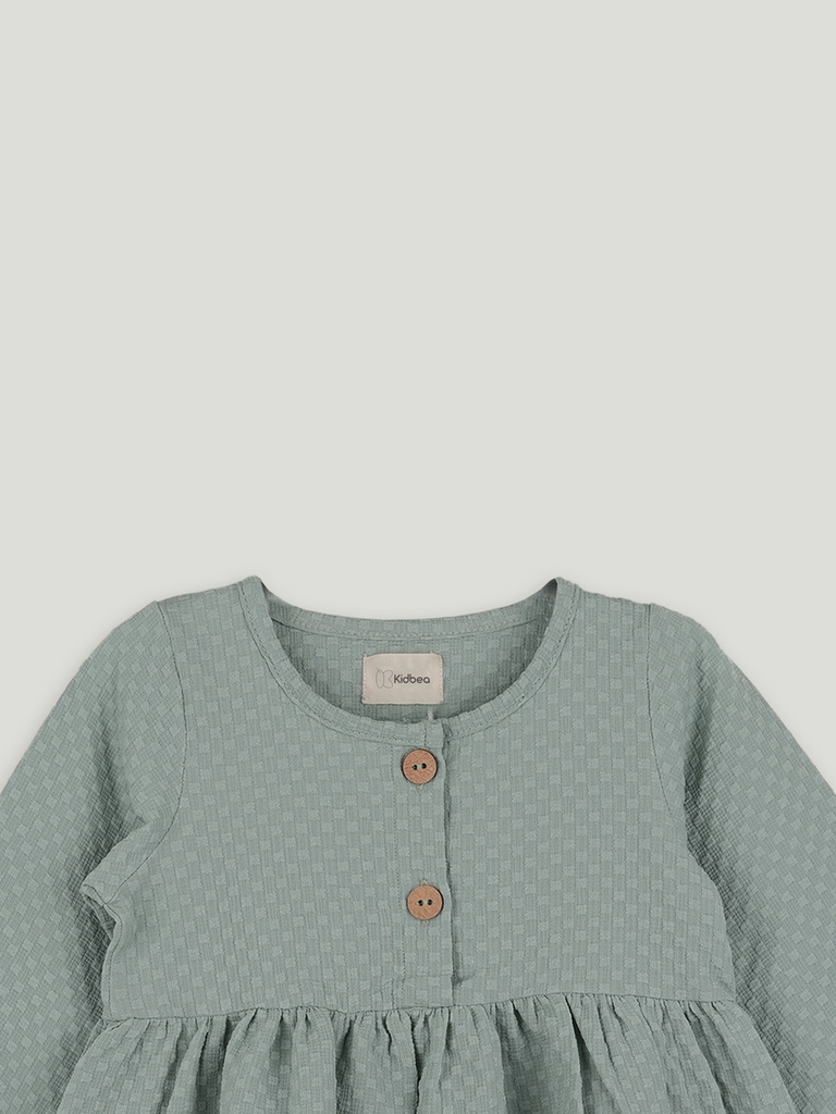 Baby Girl Full Sleeves Puff Sleeve Frock | 100% Organic Cotton