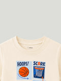 Bamboo Fabric Unisex Kids T-Shirt – Basketball Print Soft Breathable Tee