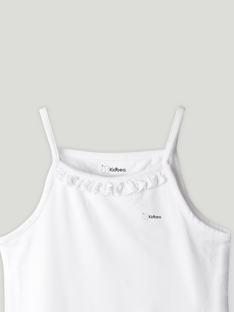 White Bamboo Camisole for Girls – Soft, Lightweight & Breathable