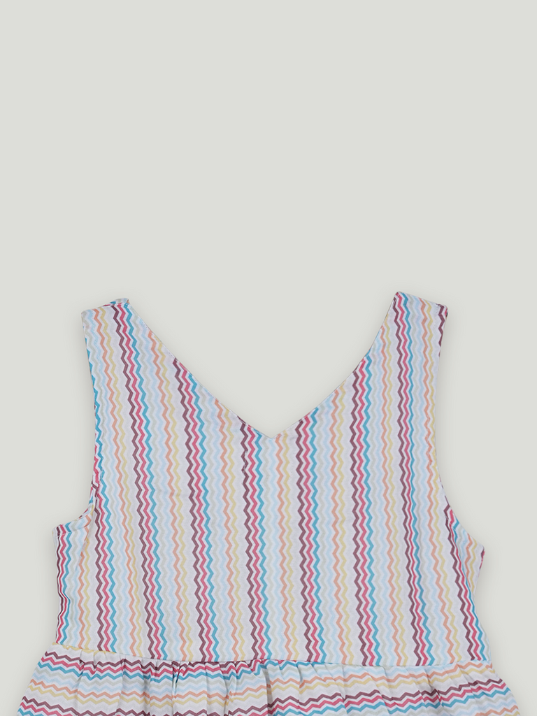 Baby Girls Multicolor Stripe Summer Frock | 100% Organic Cotton