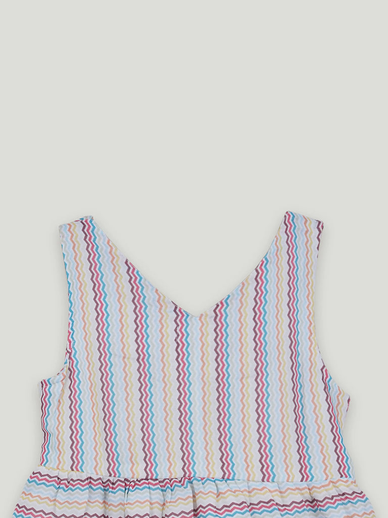 Baby Girls Multicolor Stripe Summer Frock | 100% Organic Cotton