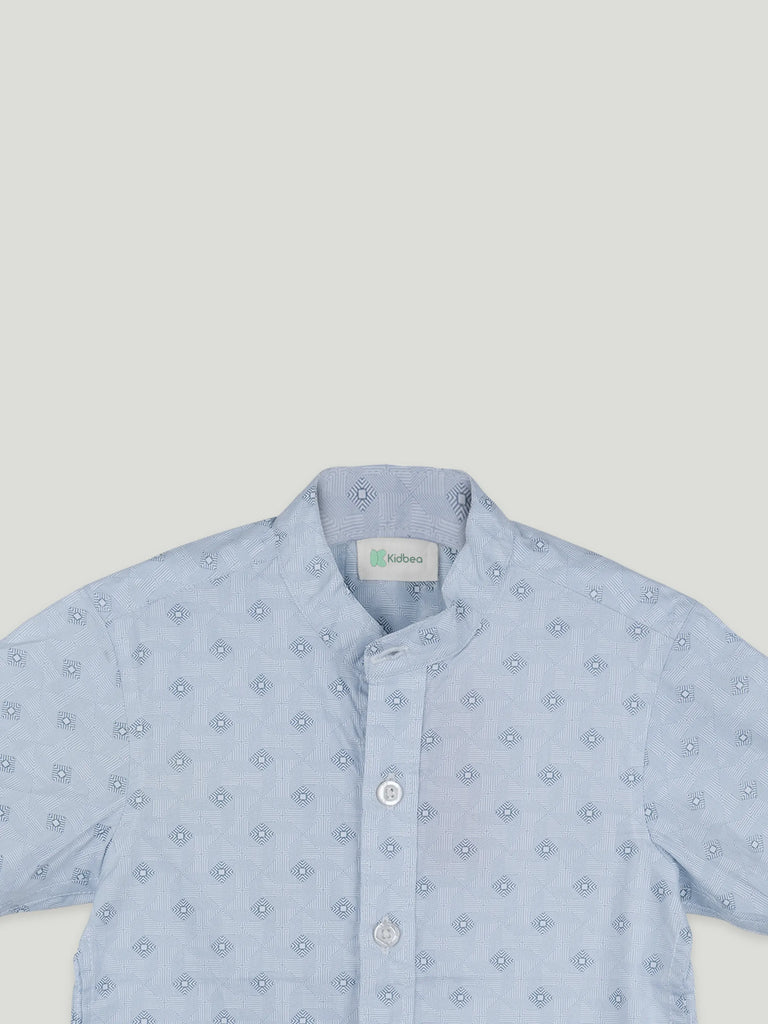 Boys Blue Printed Shirt | 100% Organic Cotton
