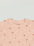 Unisex Premium 100% Bamboo Ultra-Soft fabric Onesies with Half Moon Print - Bleached Apricot