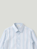 Boys Blue Striped Full Sleeve Shirt | 100% Organic Cotton