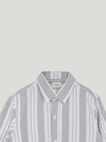 Boy Grey Striped Full Sleeve Shirt | 100% Organic Cotton