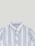 Boy Grey Striped Full Sleeve Shirt | 100% Organic Cotton