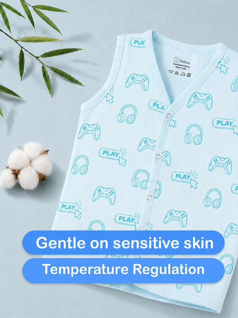 BambooTEC™ Bamboo Muslin Baby Jhabla – Gaming Print