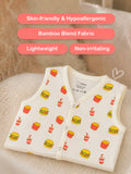 BambooTEC™ Bamboo Muslin Baby Jhabla – Burger & Fries Print