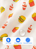 BambooTEC™ Bamboo Muslin Baby Jhabla – Burger & Fries Print