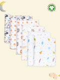 Kidbea bamboo fabric baby swaddles| Packof 5 | Tiger , Space, Rainbow , Jungle & Cute chick