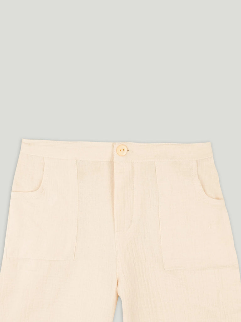 Light Organic cotton Shirt & Pant Off-White Co-ord Set