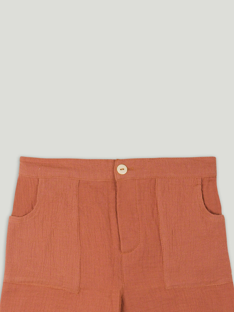 Light  Organic cotton  Shirt & Pant Rust Co-ord Set