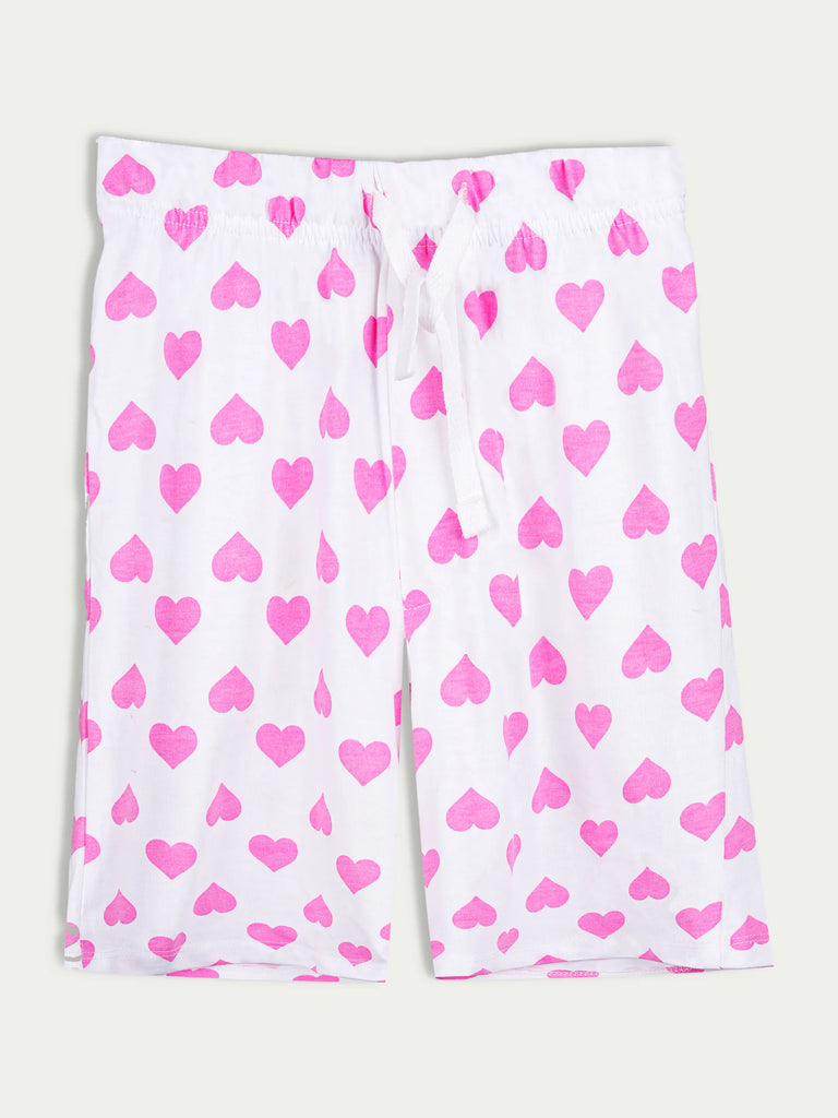 Organic Cotton Unisex Kids Co-ord Set – Soft Breathable Heart Print T-Shirt & Shorts Set