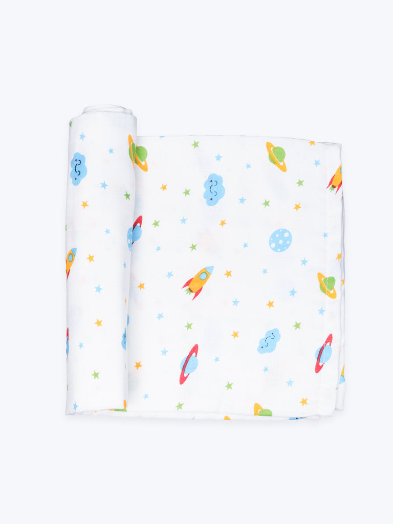 Kidbea Muslin Swaddle Pack of 2 |  Space & Tiger