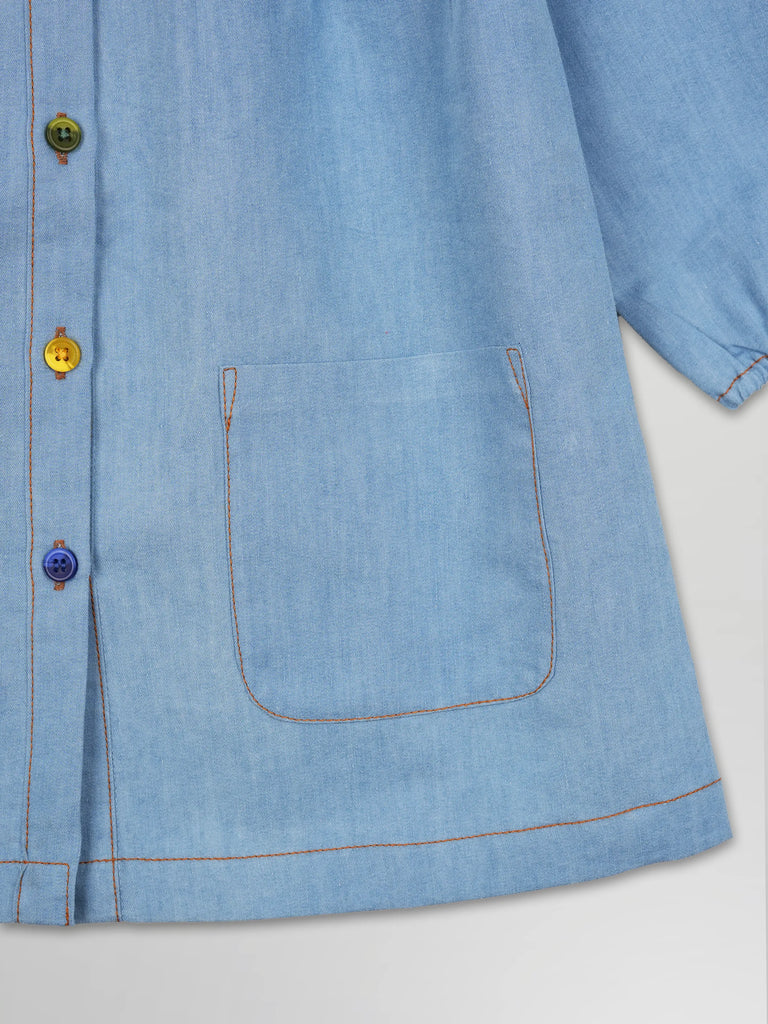Baby Girl Light Denim Frock | Soft & Comfortable Casual Wear