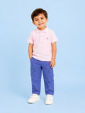 Boys Cotton Co-Ord Set – Pink Polo T-Shirt & Blue Cargo Pants