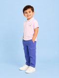 Boys Cotton Co-Ord Set – Pink Polo T-Shirt & Blue Cargo Pants