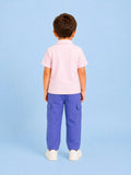 Boys Cotton Co-Ord Set – Pink Polo T-Shirt & Blue Cargo Pants