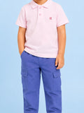 Boys Cotton Co-Ord Set – Pink Polo T-Shirt & Blue Cargo Pants