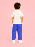 Boys Cotton Co-Ord Set – White Polo T-Shirt & Blue Cargo Pants
