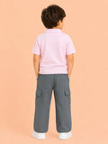 Boys Cotton Co-Ord Set – Pink Polo T-Shirt & Grey Cargo Pants