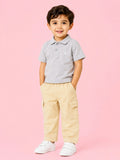 Unisex Cotton Co-Ord Set – Grey Polo T-Shirt & Beige Cargo Shorts