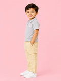 Unisex Cotton Co-Ord Set – Grey Polo T-Shirt & Beige Cargo Shorts