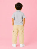 Unisex Cotton Co-Ord Set – Grey Polo T-Shirt & Beige Cargo Shorts