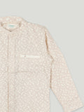 Baby Boy Printed Beige Full Sleeve Shirt | 100% Organic Cotton