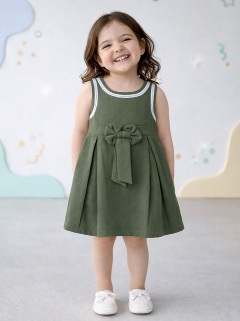 Baby Girl Casual Frock with Flower Detail