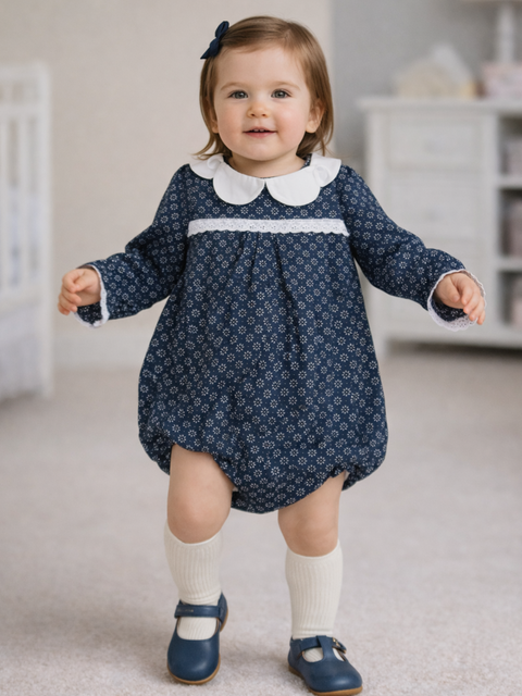 Baby Girl Ruffle Cotton Onesie | 100% Organic Fabric