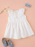 Baby Girl White Ruffle Frock | 100% Organic Cotton