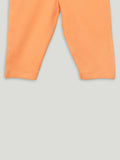 Organic Cotton Unisex Baby Co-ord Set – Soft Breathable Orange Giraffe Print Full Sleeve T-shirt & Pyjama for Infants