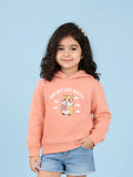 Unisex Peach Hoodie – Pocket Size Bestie Hamster Print Sweatshirt