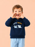 Unisex Navy Blue Hoodie – Better Together Dog Print Full-Sleeve Hoodie
