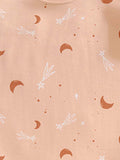 Unisex Premium 100% Bamboo Ultra-Soft fabric Onesies with Half Moon Print - Bleached Apricot