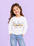 Unisex White Sweatshirt – Meow Cat Print Full-Sleeve Sweatshirt