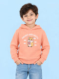 Unisex Peach Hoodie – Pocket Size Bestie Hamster Print Sweatshirt